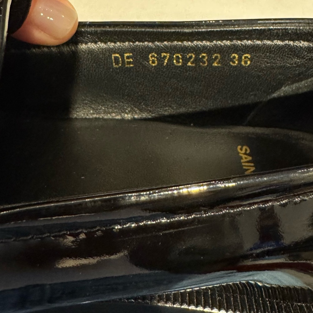 Saint Laurent Black Patent Leather Penny Loafers - Picture 8 of 11